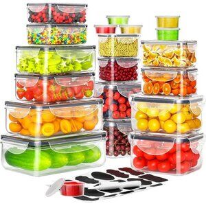 40 PCS Food Storage Containers with Lids Airtight (20 Containers & 20 Lids)